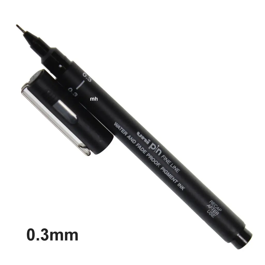 Mitsubishi Pencil Water-based Sign Pen, Extra Fine Point 03, Black
