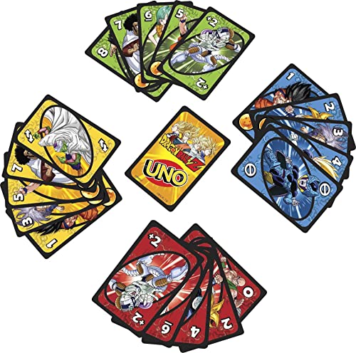 Mattel Games UNO Dragon Ball Z Card Game Party Game, 2 to 10 Players, Ages 7 and Up, HGJ78