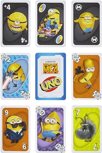 Mattel Game UNO HXT53 Uno Minions Card Game Party Supplies for 2-10 Players, 112 Cards Ages 7 and Up, Yellow