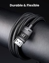 UGREEN LAN Cable, 2M Mesh, Category 8 Connector, Ultra High Speed 40Gbps/2000MHz, CAT8 Compliant, Ethernet Cable, Prevents Clip Breakage, Shielded, Compatible with Modem, Router, PS3, PS4, Xbox