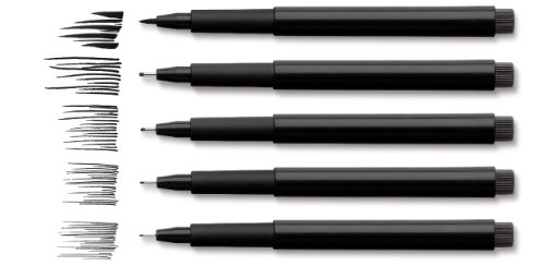 Faber Castell 4 Pcs Pitt Artist India Ink Pen,S,F,M,Brush Tip,Black