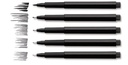 Faber Castell 4 Pcs Pitt Artist India Ink Pen,S,F,M,Brush Tip,Black