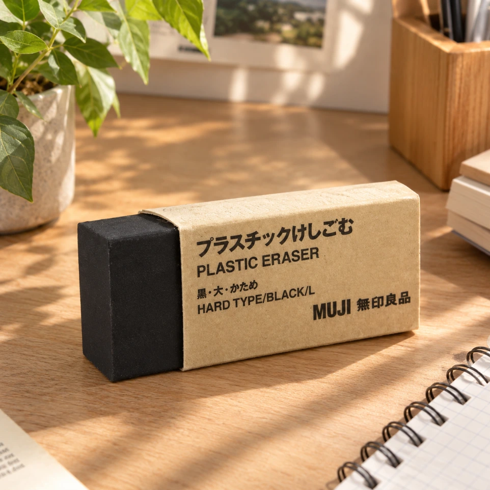 Muji eraser black, Large