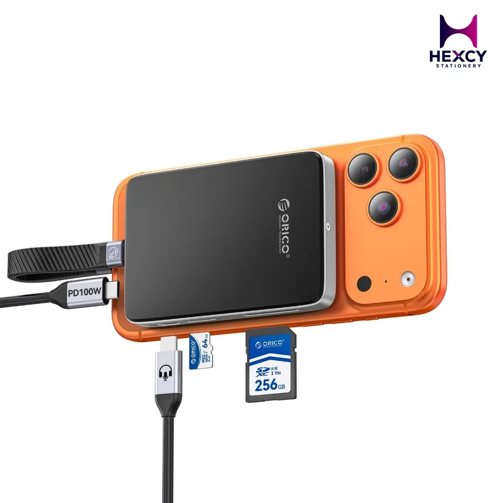 ORICO Magnetic Card Reader & M.2 Hard Disk Case with TF/SD 3.0, 5 in 1 M.2 NVMe 2230/2242 SSD Interface, Supports USB 3.2 Gen2, Supports High Speed Data Transfer up to 10Gbps, TF-SD 3.0 Read & Write