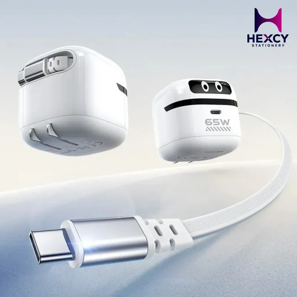 Hakk GaN Robot Charger 65W with Retractable Cable,Type C