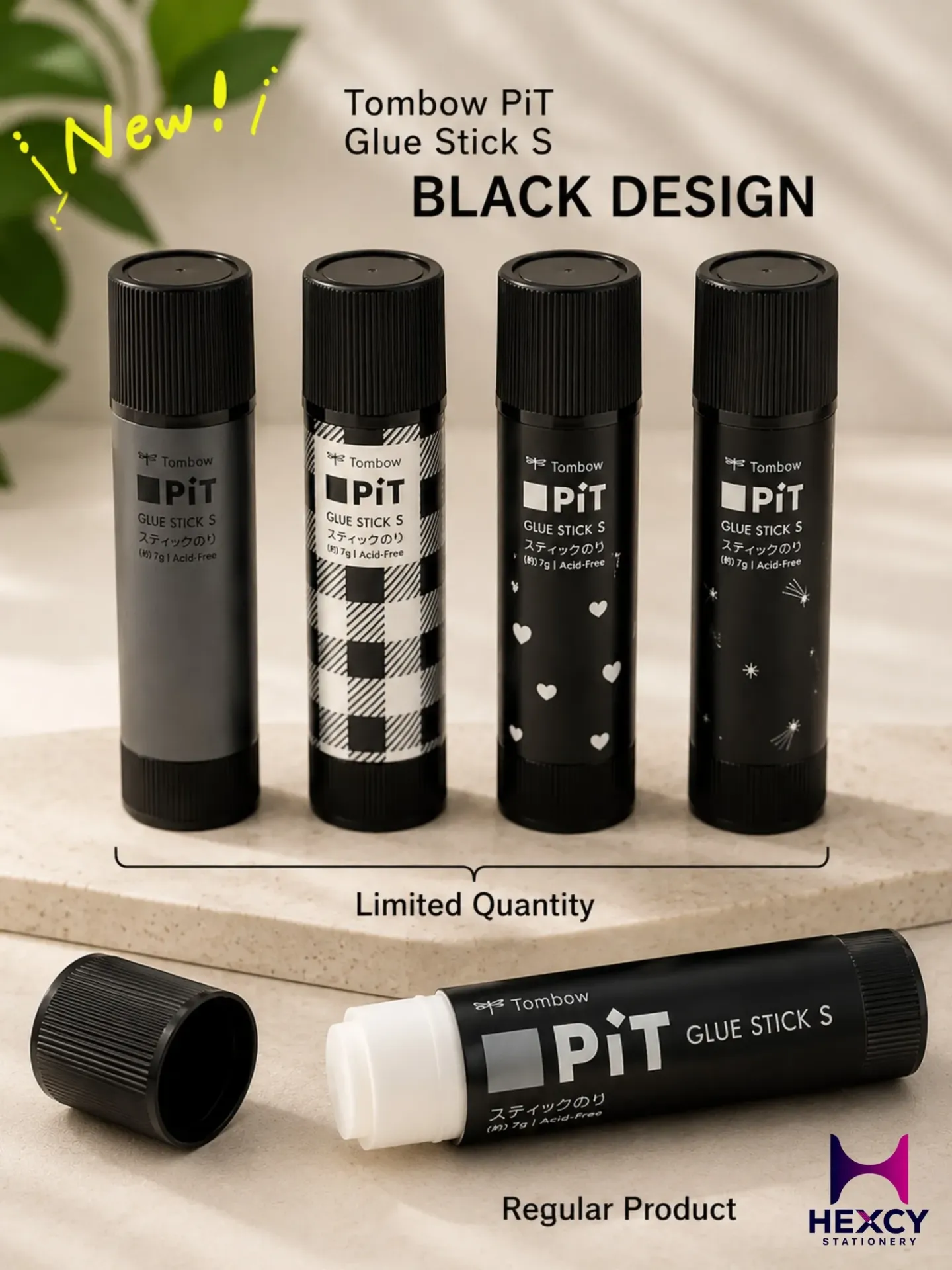 Tombow Pencil PIT High Power S Stick Glue, Limited Edition Black (PT-TPG)