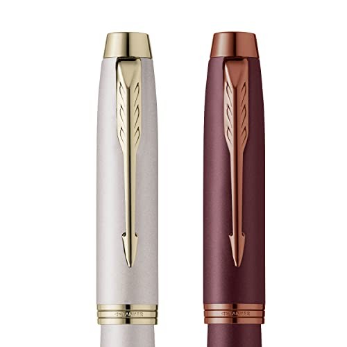 PARKER 2190485 Parker Fountain Pen IM Monochrome Burgundy BGT Fine Point Gift Box Authentic Imported