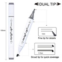 Shuttle Art 15Pcs Art Marker Gray Tones