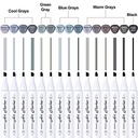 Shuttle Art 15Pcs Art Marker Gray Tones