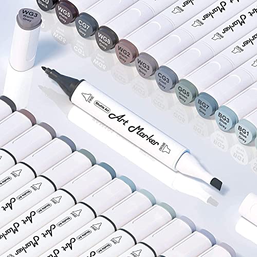 Shuttle Art 15Pcs Art Marker Gray Tones