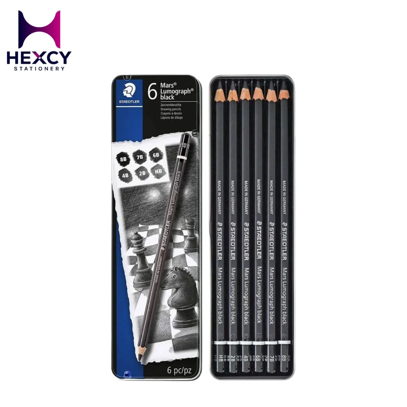 STAEDTLER MARS Lumograph Black Premium Drawing Pencils, Set of 6
