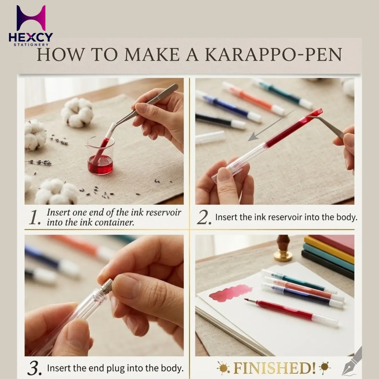 Kuretake Empty Pen Container, Diagonal Tip, Set of 5 ECF160-456