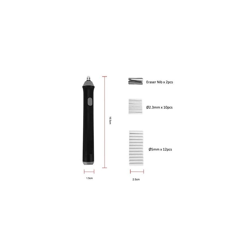 Artme Electric Eraser/Automatic Rubber - 22 Refills (2.3mm and 5mm) - Sketches, Architects, Engineers, Students