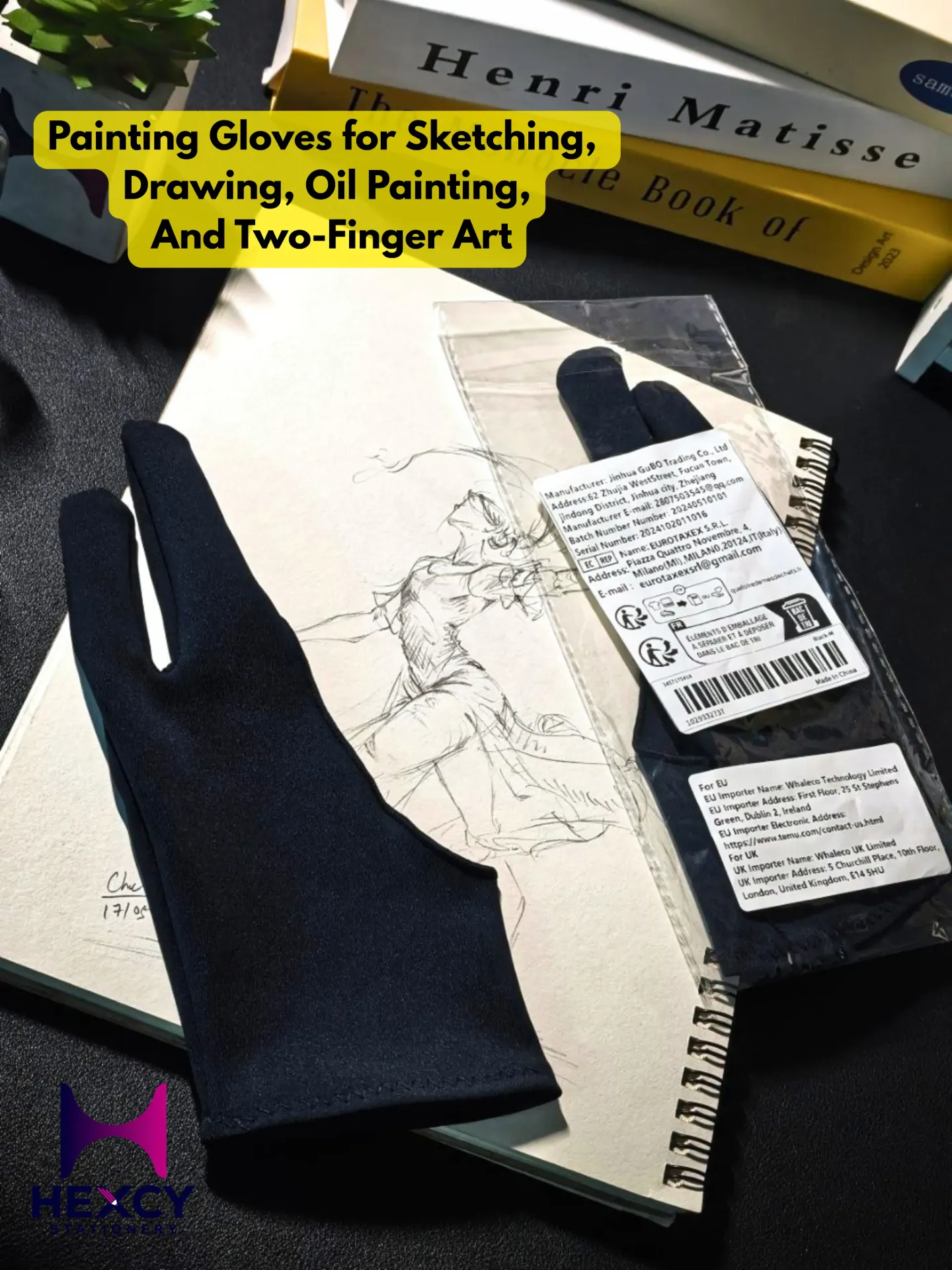 Painting Gloves for Sketching, Drawing, Oil Painting, And Two-Finger Art