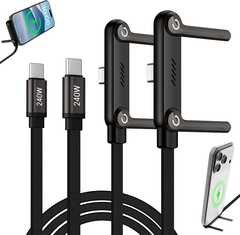 240W Fast-charging 2-in-1 Invisible Stand Charging Cable