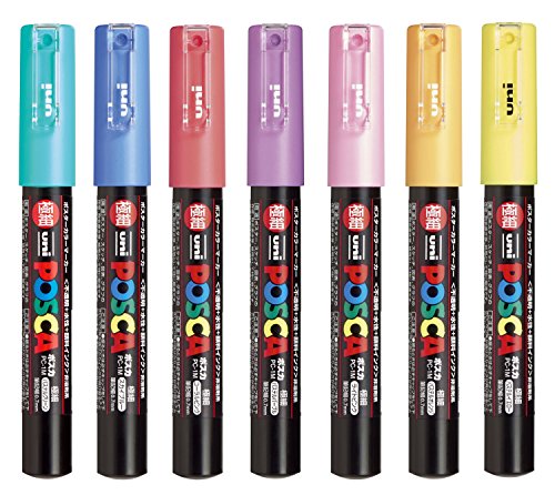 uni POSCA Water-based Marker Sign Pen Extra Fine 7 Colors 
