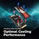 DATO M.2 2230 SSD PCIe 512GB Gen 3x4 NVMe Aluminum Heatsink Internal Solid State Drive M-Key Business Student Gamer Creator Up to 2500/1700 MB/s - ARS330