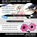 Kuretake IKTB-21/5V Brush Pen Illustration Basic Set 2, 5 Types, Black, White