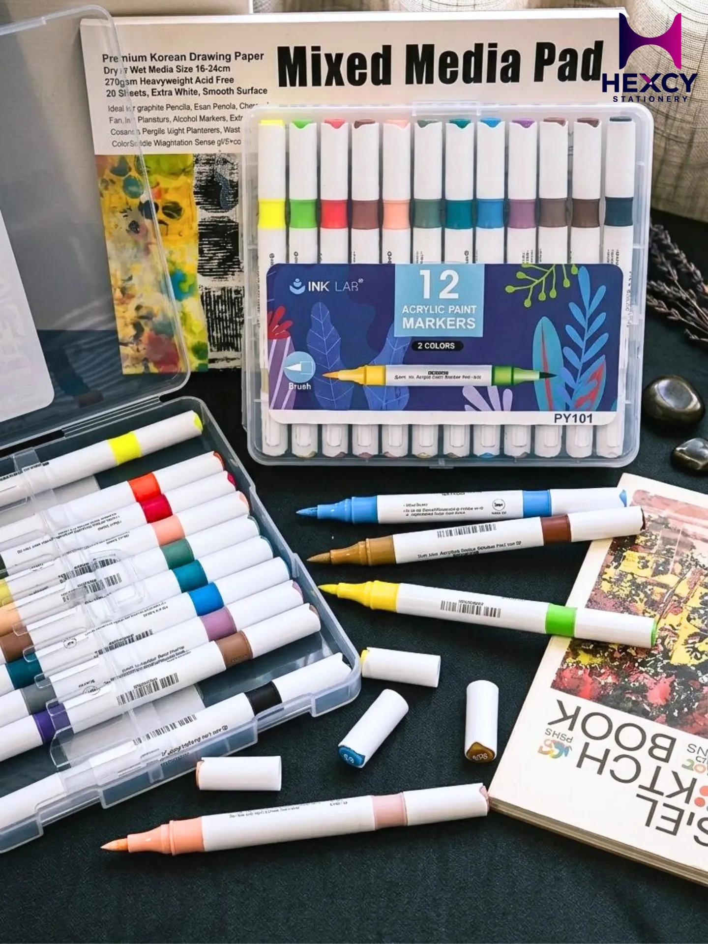 Acrylic marker 12 Pcs 24 Colors