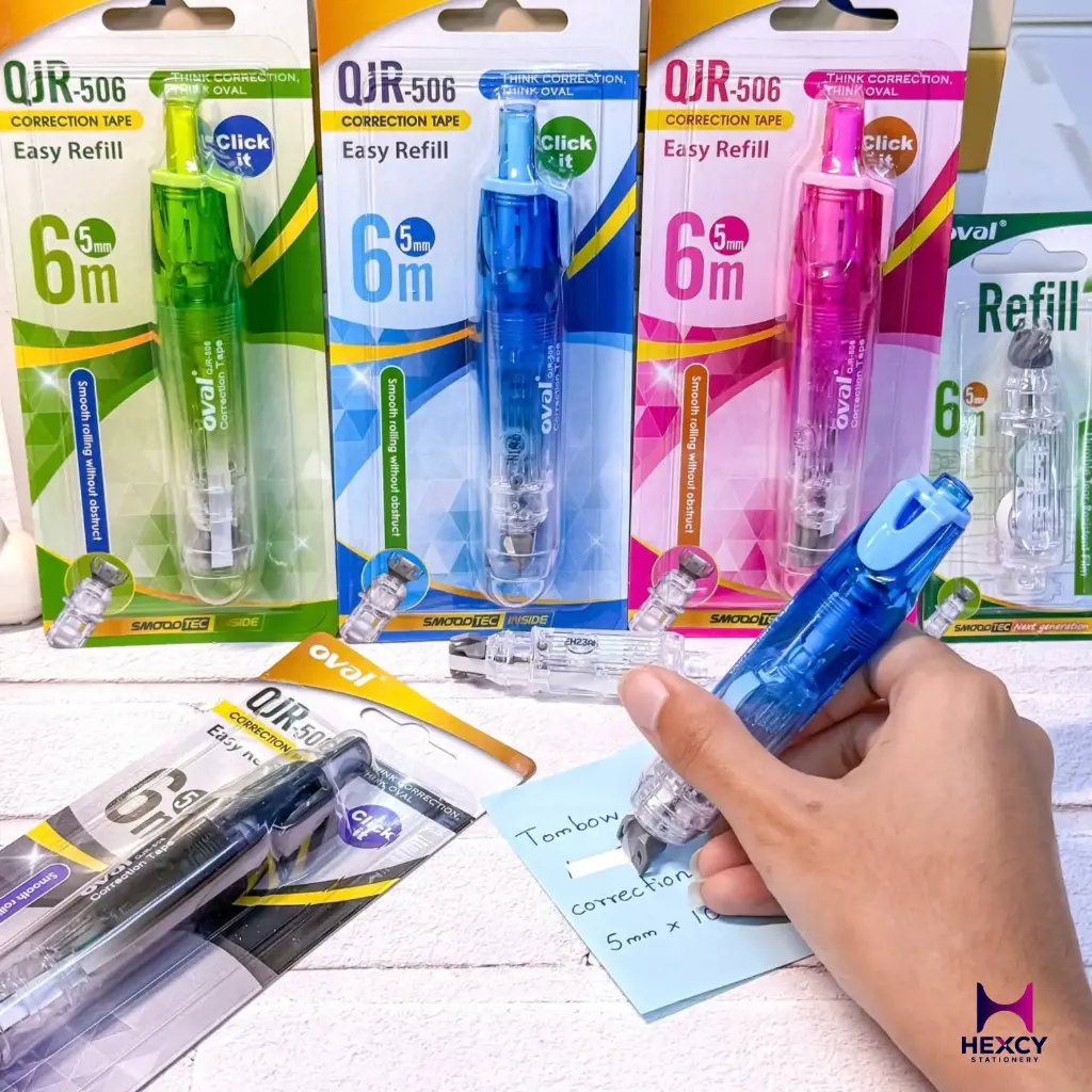 [QJR506/B(S)] Oval Refillable Correction Liquid Tape