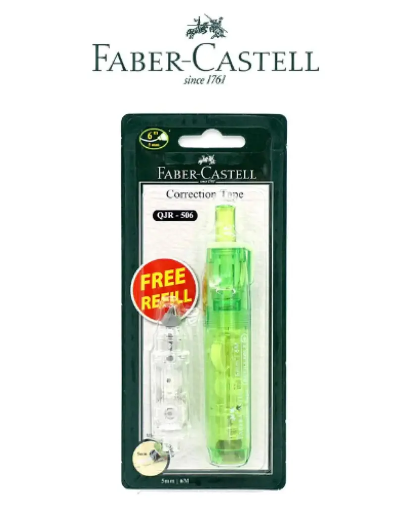 [QJR-506] Faber-Castell Correction Tape with Refill (Green 1)