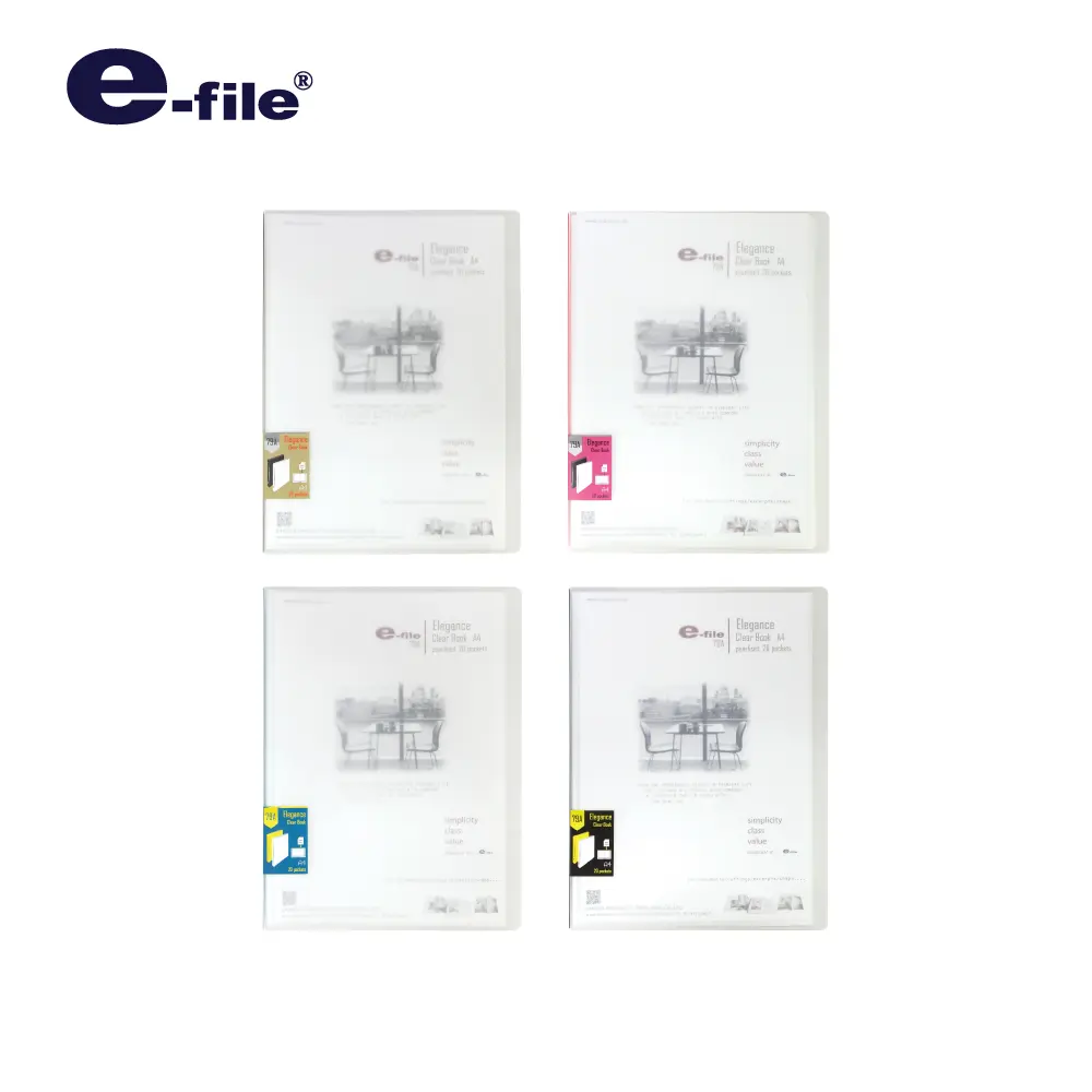 [79A] E-FILE,Elegance Clear book,A4,20 Pockets