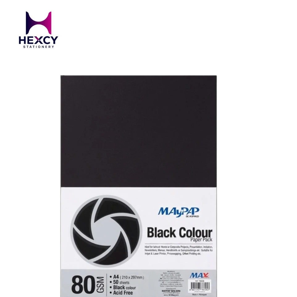 [MP-76625] MayPap,black colour paper pack,A4,50 Sheets