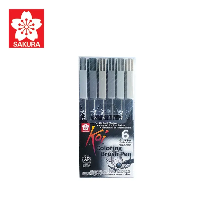 [XBR-6] Sakura Koi Coloring Brush Pen,Basic (Gray)