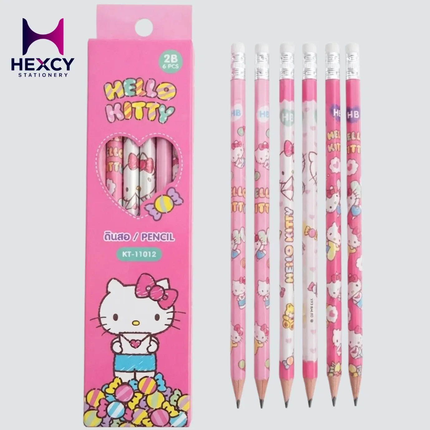 [KT-1061] MT-HELLO KITTY 6 PCS 2B Pencil