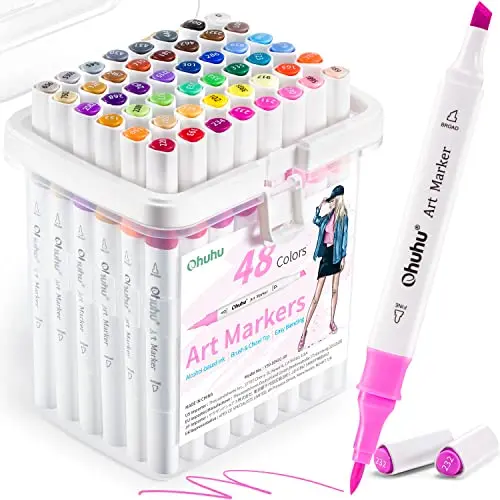 [Y30-80401-99] Ohuhu  Art Marker 48 Colors,Include Blender Set-A