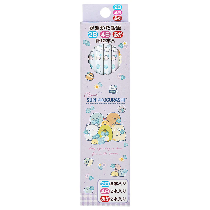 San-X Sumikko Gurashi Go Go School Pencil, 2B, 4B, Red Pencil Set, Dozen