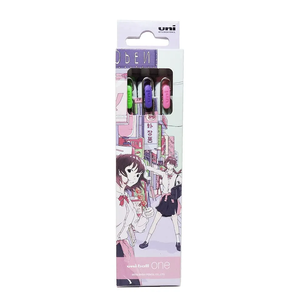 Uni Ball One Gel Ink Ballpoint Pen, Illustrator, Yasei Limited Design Box