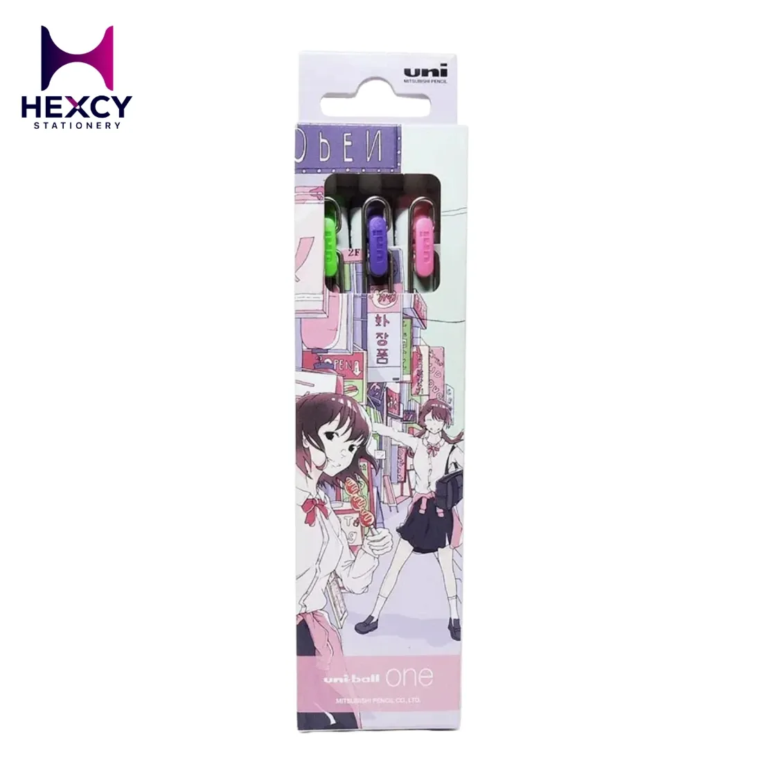 [UMN-S-38 ASE 3C] Uni Ball One Gel Ink Ballpoint Pen, Illustrator, Yasei Limited Design Box