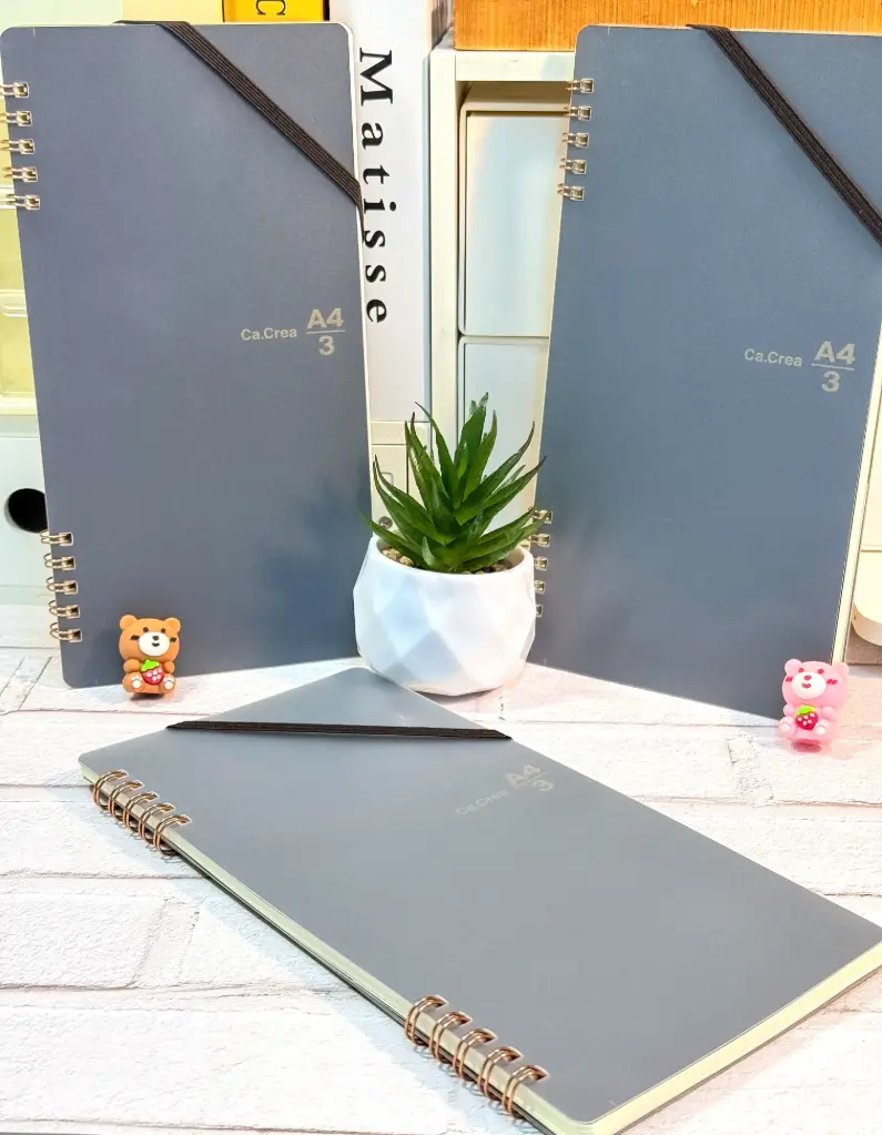 PLUS Ca.Crea Notebook, 1/3 A4 Size, Twin Ring Type