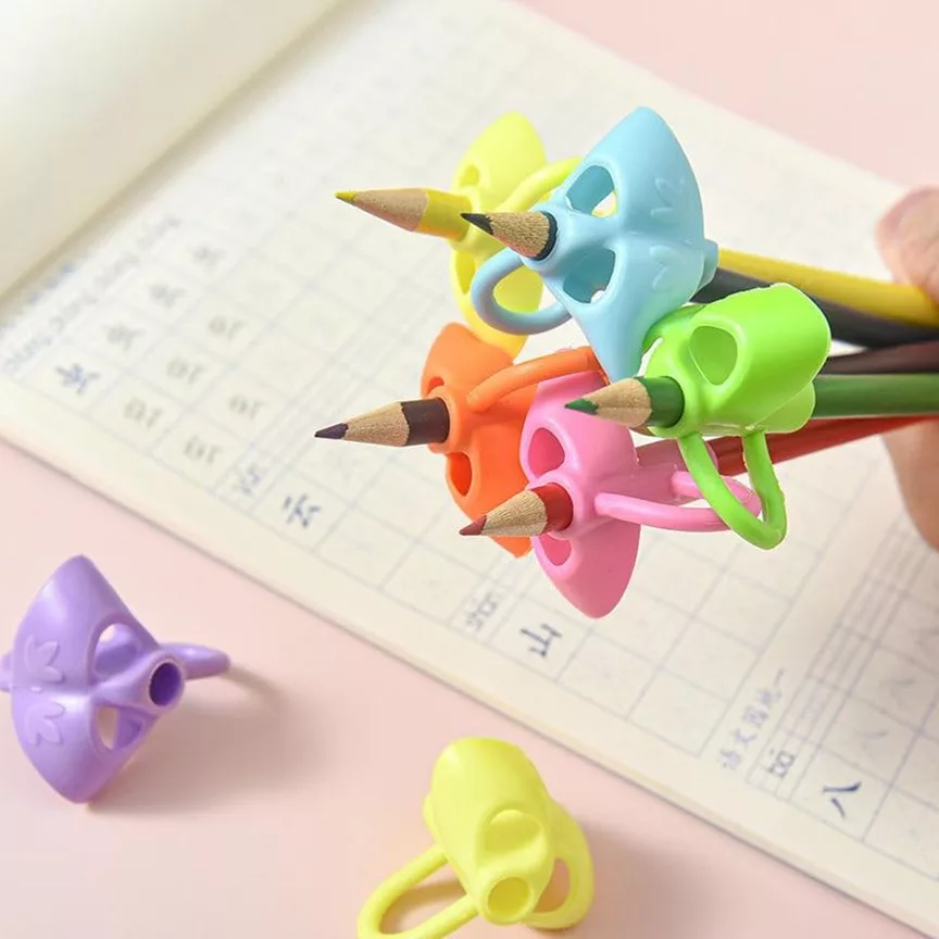 [Wobiqi] Writing Corrector Soft Rubber Writing Posture Grip Pen Handwriting Aid Correction Tool