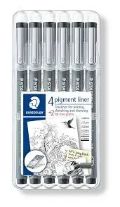 [308 SB6P] STAEDTLER Pigment Liner Set of 6 
