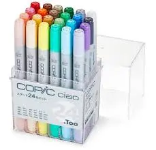 Copic Too / Copic Ciao Starter 24-Color Set Multicolor Illustration Markers, Marker Pen