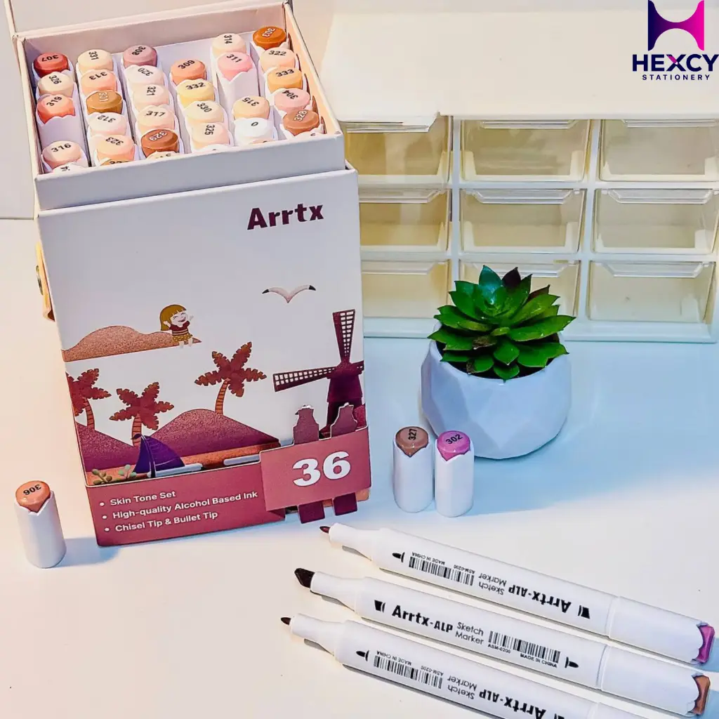 [ASM-02SK] Arrtx 36-color Skin Tone textured ALP series alcohol markers, 2 types
