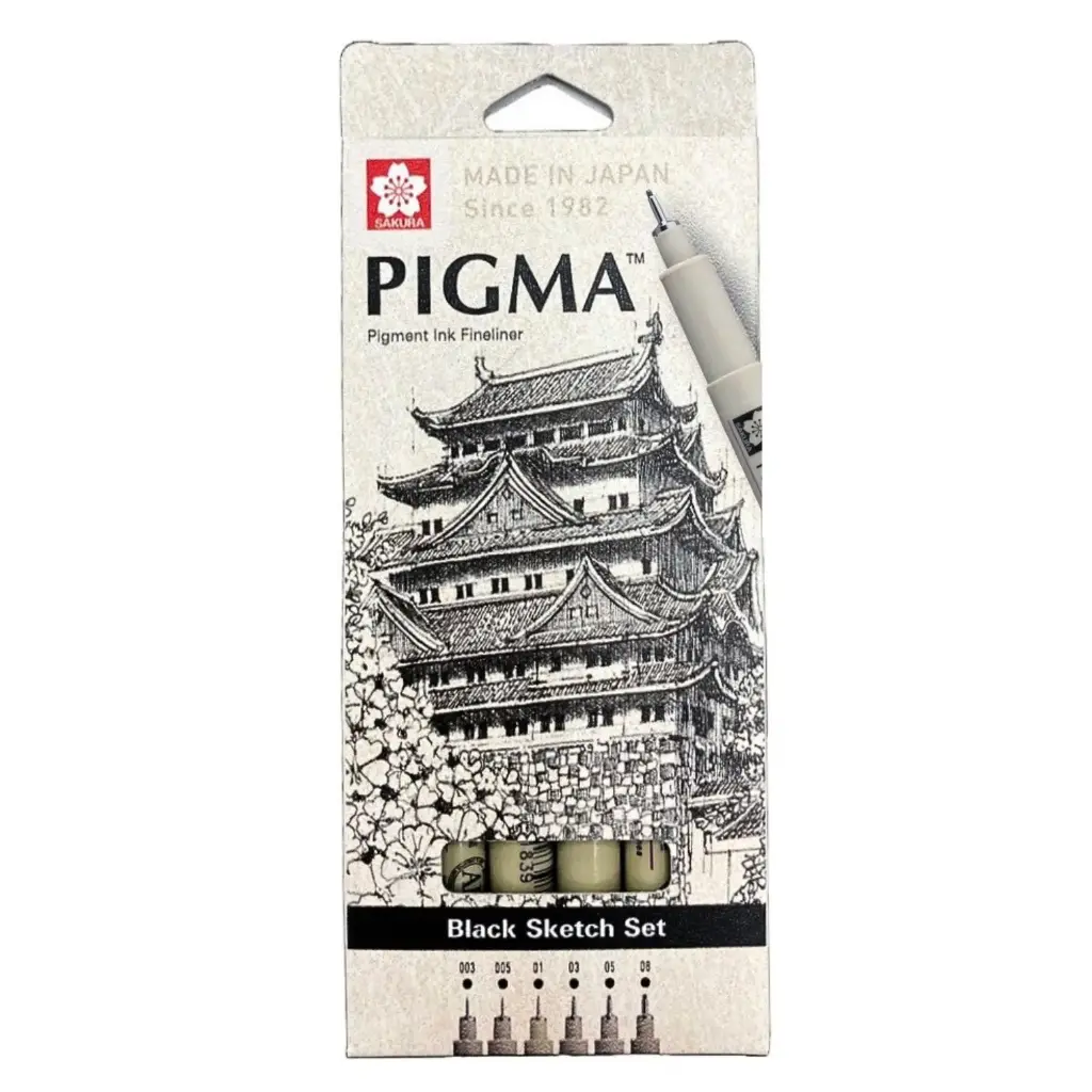 [XSDK-BK6A] SAKURA pigma Black Sketch (6pcs) 