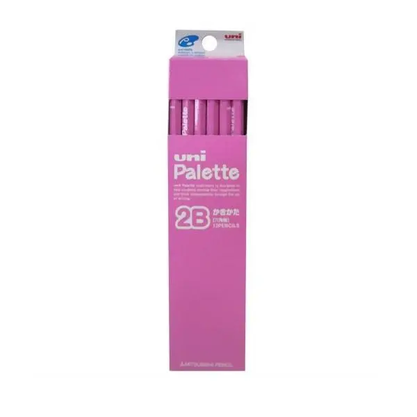[8501] MITSUBISHI Pencil Uni Palette  Hexagonal 2B 12Pcs (Pink)