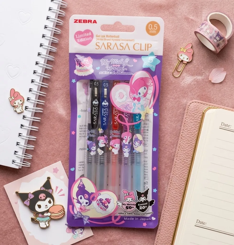 Zebra Sarasa Clip 0.5 My Melody/Kuromi 5 colors