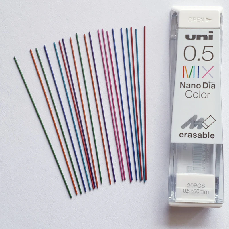 uni 0.5 mix nano dia color erasable