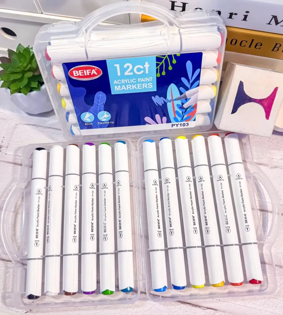 [PY103-V701] Beifa Acrylic Paint Markers 12 Color