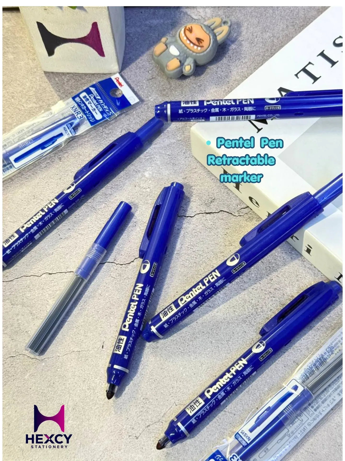 Pentel Knock-type Handy Whiteboard Marker, Medium Point, Round Tip