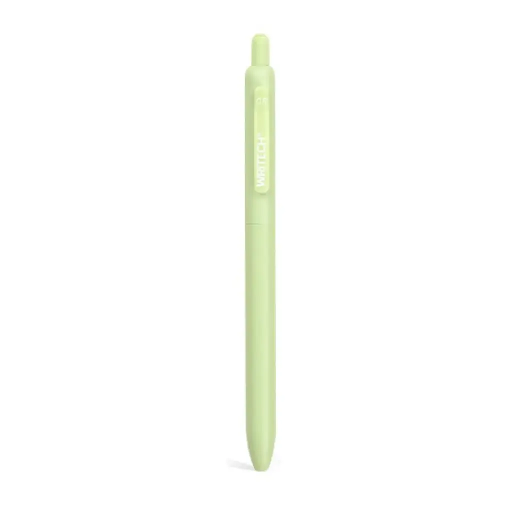 [W-0161] Writech 0.5 mm quick-drying gel pen, innovative silent press, Blue ink (Green 1)