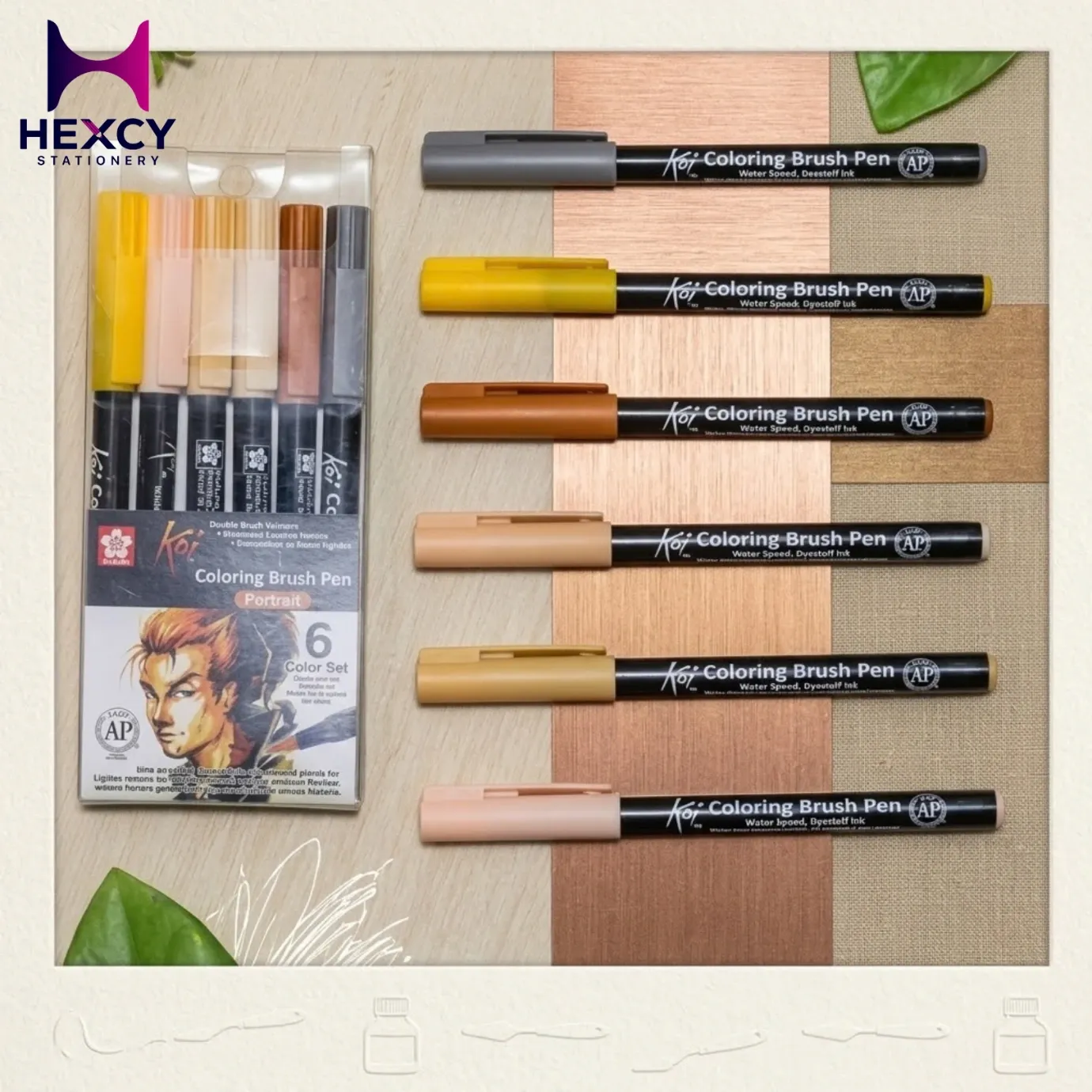 Sakura Koi Coloring Brush Pen 6 Colors Set