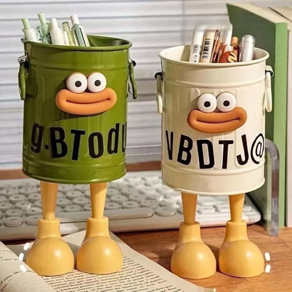 Whimsical Legged Storage Cans with Playful Faces