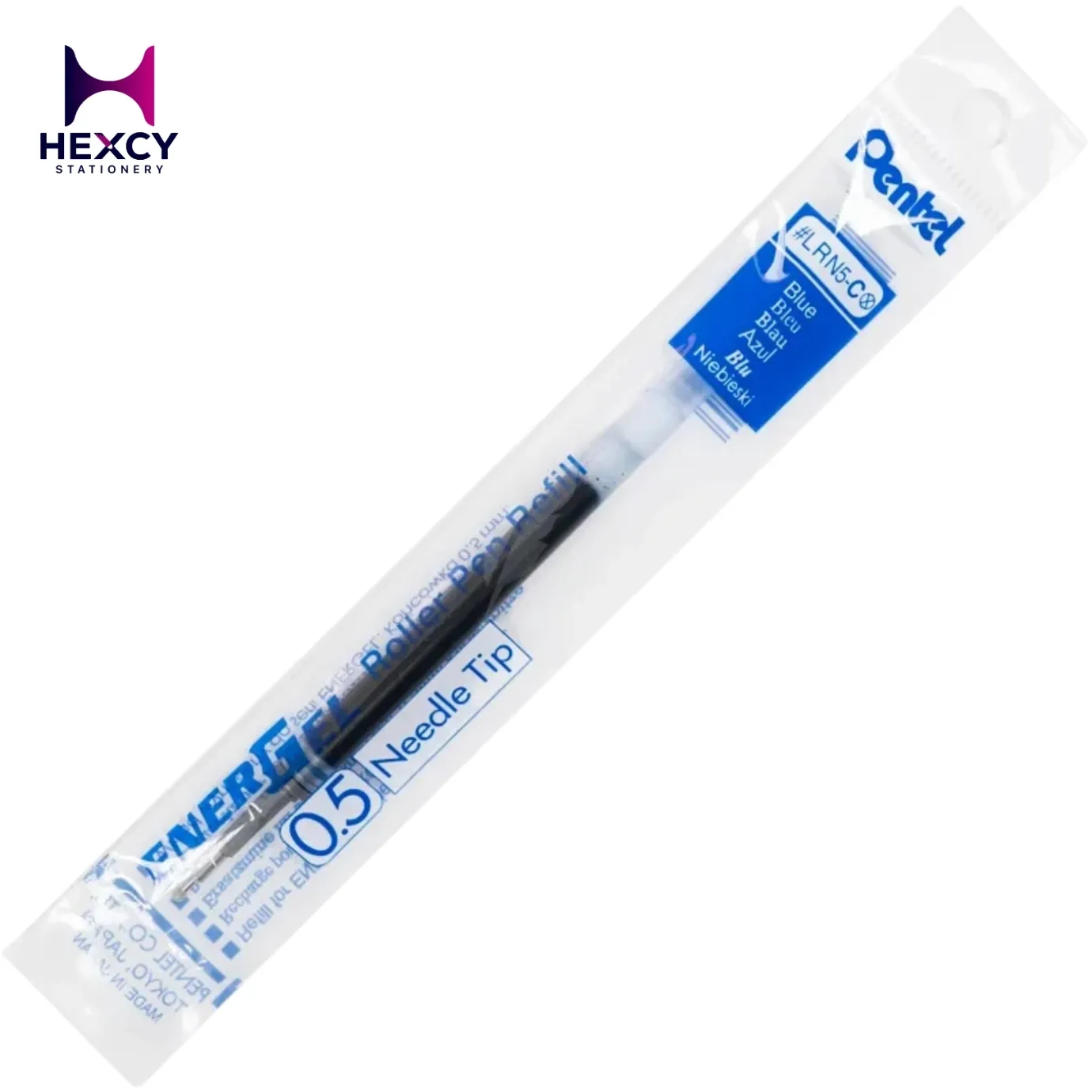 [#LRN5-C] Refill for Energel Retractable & Deluxe Liquid Gel Needle Tip, Fine, Blue Ink