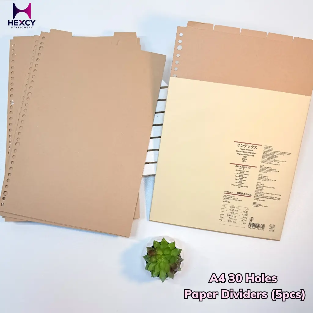 [NAB59A1A] Muji Index Beige A4 size, 30 holes, 5 pockets