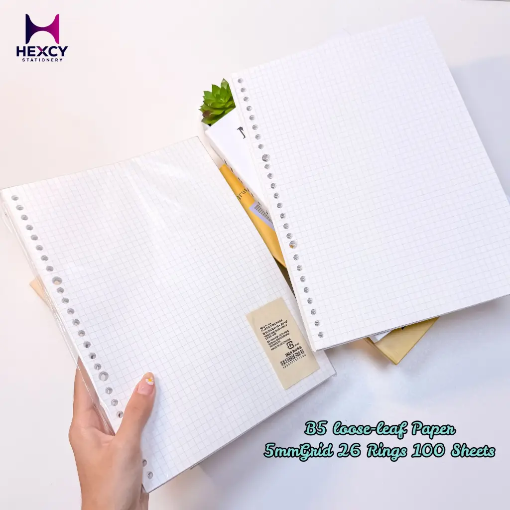 Muji B5, 5mm Grid, 26 holes, 100 sheets Pack